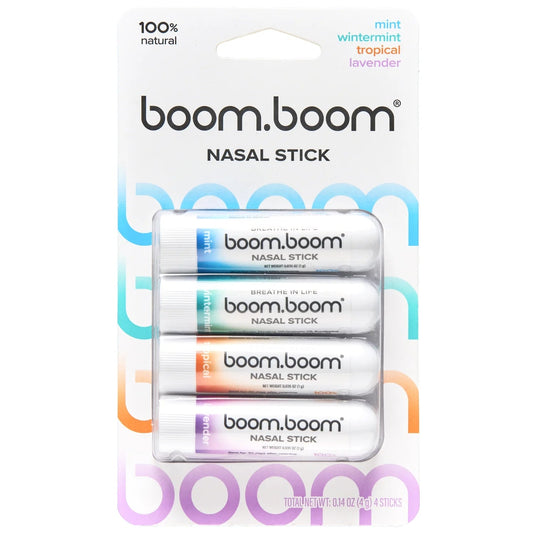 BoomBoom Nasal Stick | Vapor Flow Technology | Cool Refreshing Sensation | Natural Mood Boost | Simple Ingredients | Essential Oils + Menthol Inhaler (Spearmint) - Renee Lane Company