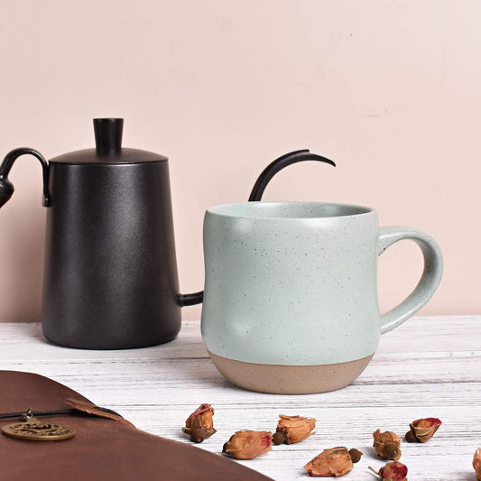 Bosmarlin Large Stoneware Speckled Coffee Mugs Set of 2, Big Tea Cup, 17 Oz, Dishwasher and Microwave Safe - Renee Lane Company