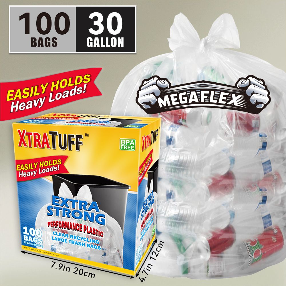 Boxs Of 100 Bags 30 Gallon White Disposable Large Trash Bags For Large Kitchen Trash Can, Hefty Ultra Strong 100 Count 113.5L Multipurpose Supplies For Industrial, Garden, Home, - Renee Lane Company