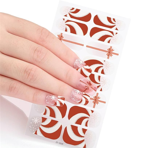 Candy Cane Swirl Gel Nails - Renee Lane Company