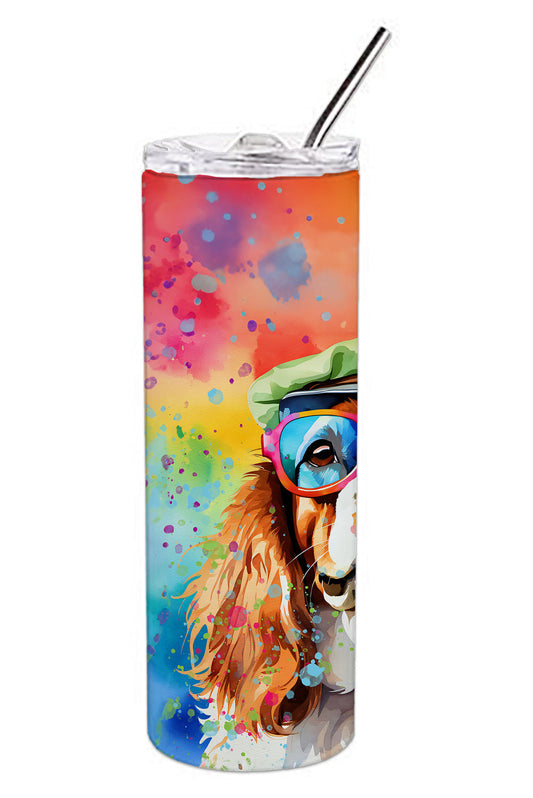 Cavalier Spaniel Hippie Dawg Stainless Steel Skinny Tumbler Vacuum Double Walled Reusable Insulated Tumbler Travel Cup for Coffee Cocktails Gift with Lid, 20 oz - Renee Lane Company