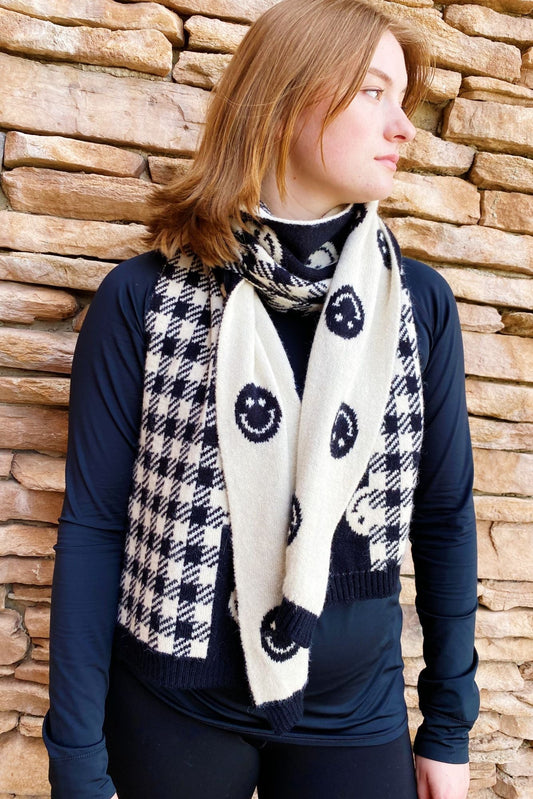 Checked On Happiness Cozy Scarf - Renee Lane Company