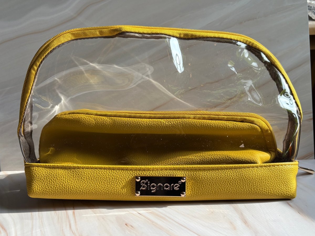Clear Toiletry Bag Set – Light Yellow Duo (2-Piece) - Renee Lane Company