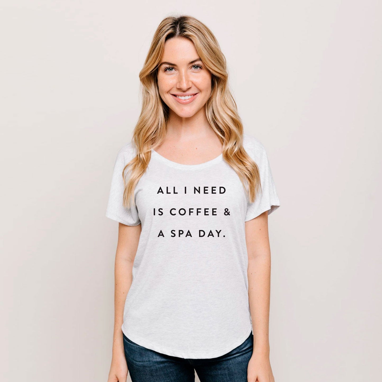 Coffee & A Spa Day Women's T-Shirt | Lucky Owl - Renee Lane Company