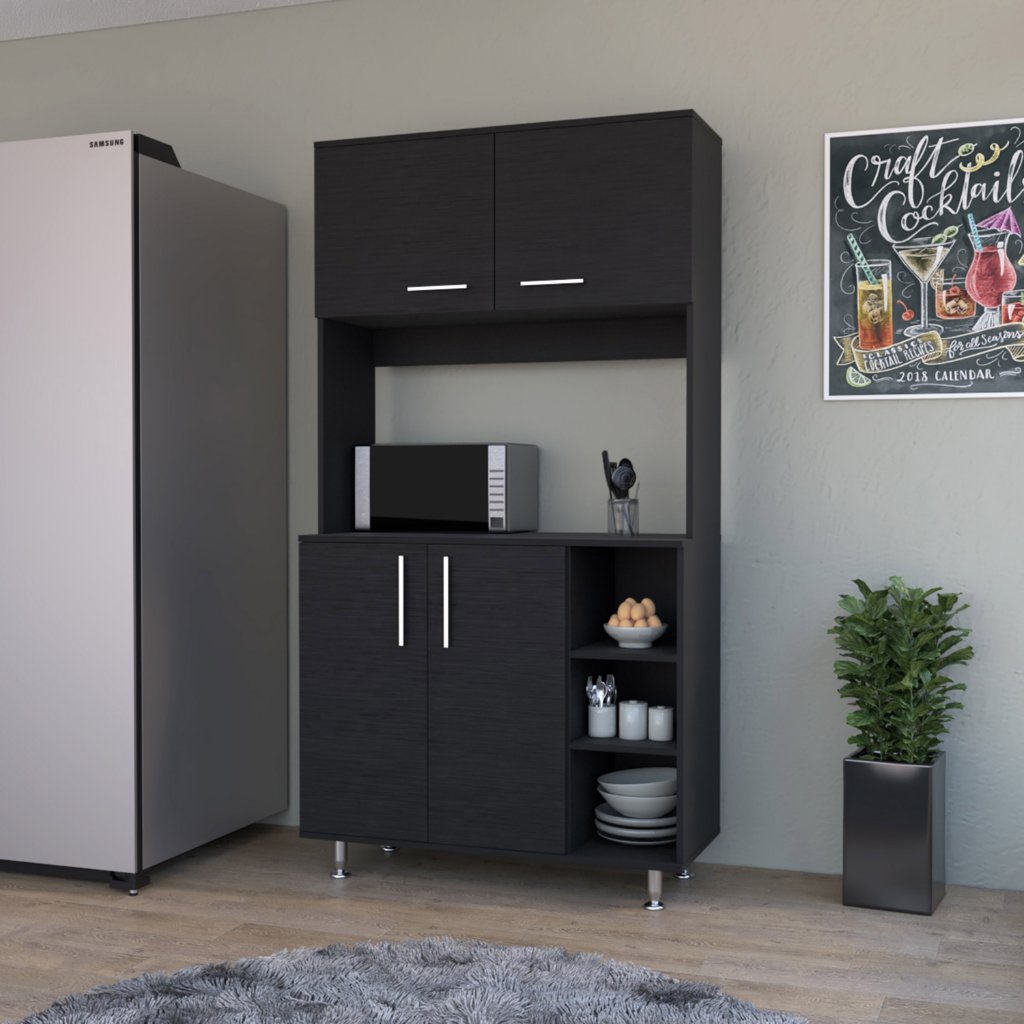 Colorado Pantry Cabinet; Three Open Shelves - Renee Lane Company