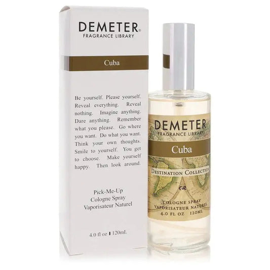 Cuba by Demeter perfume bottle and box, side-by-side view