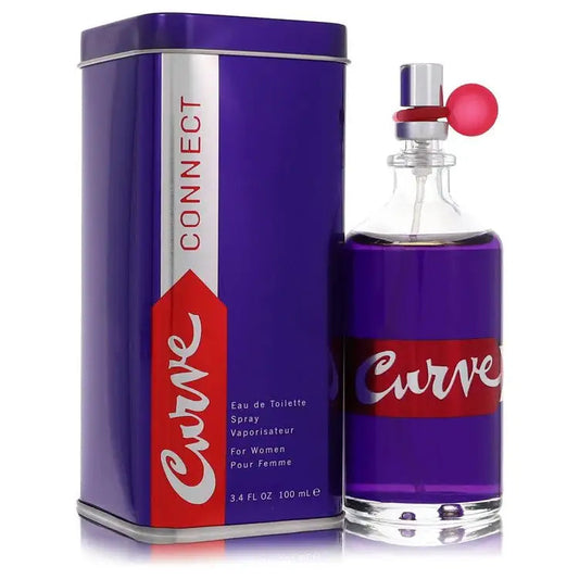 Curve Connect eau de toilette spray bottle with red cap and purple canister