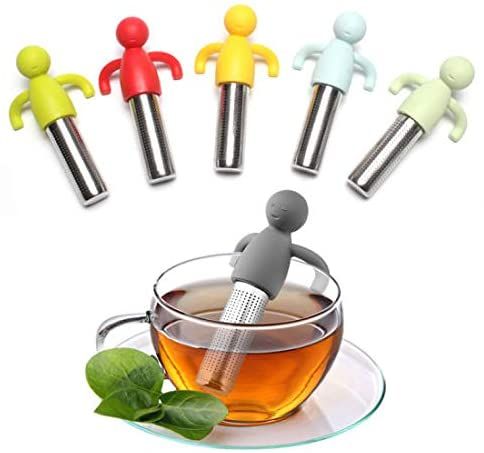 Cute Tea Infuser Man for Loose Tea Stainless Steel Man Shape Loose Leaf Tea Steeper Ball Strainer Non-Toxic Easy to Use and Clean - Renee Lane Company