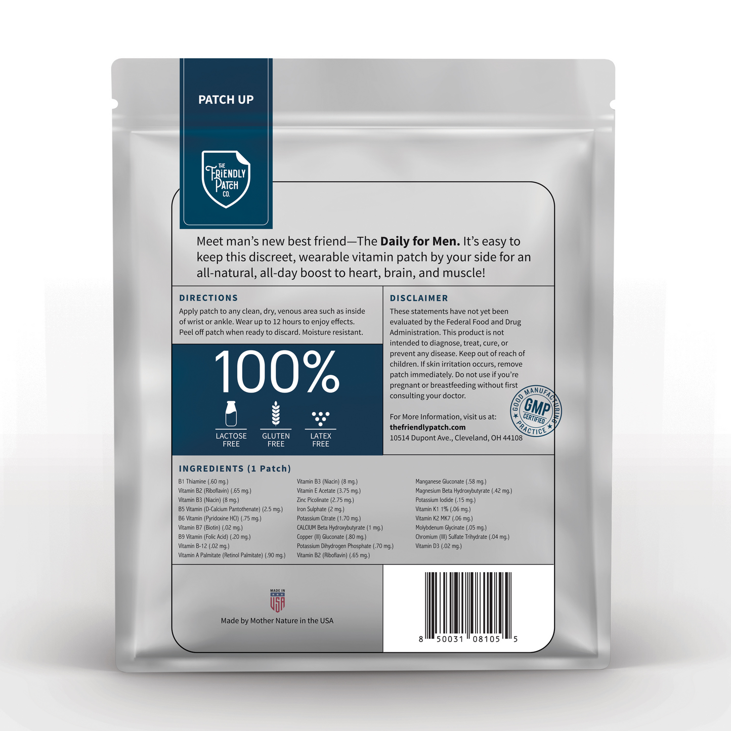 Transdermal Men’s Vitamin Patches: 12-Hour Daily Support - 28 pack - Renee Lane Company