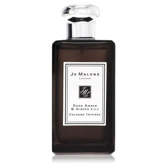 Jo Malone cologne intense bottle front view, dark glass with silver spray cap.