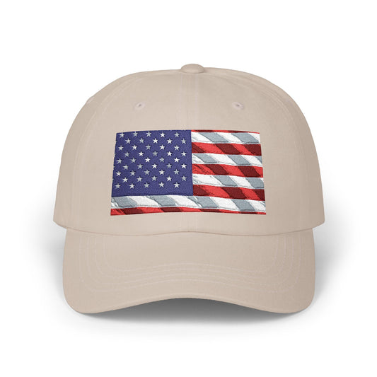 Distressed American Flag Dad Cap | Embroidered USA Baseball Hat - Renee Lane Company