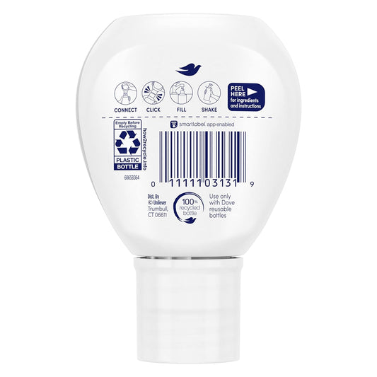 Aluminum reusable bottle base with barcode and recycling info label