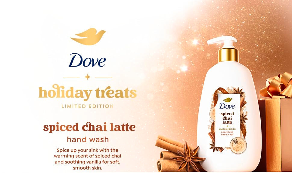 Dove Limited Edition Holiday Treats Liquid Hand Wash for Deep Nourishment Spiced Chai Latte 12 oz - Renee Lane Company