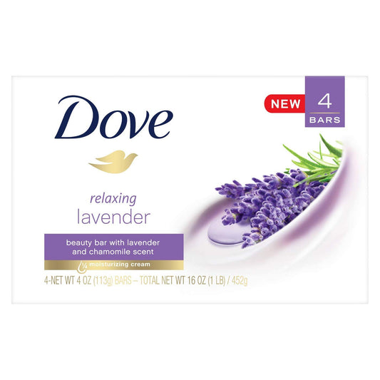 Lavender-scent beauty bar 4-pack, chamomile infused