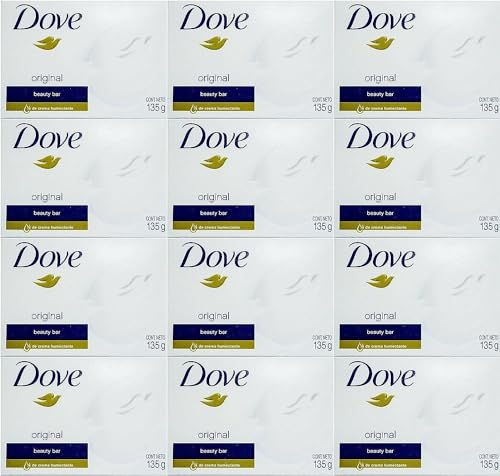 Dove beauty bar soap bars in white wrapping, original scent, pack of 12