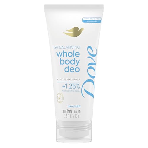 Unscented deodorant cream tube with flip-top cap, whole body, aluminum-free