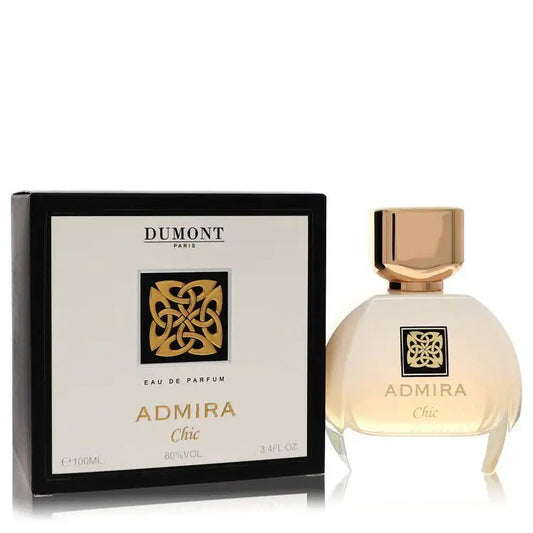 Dumont Admira Chic eau de parfum bottle with gold cap and labeled box