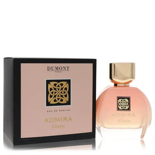 Women’s eau de parfum boxed set with peach-pink bottle and Dumont Paris Admira box