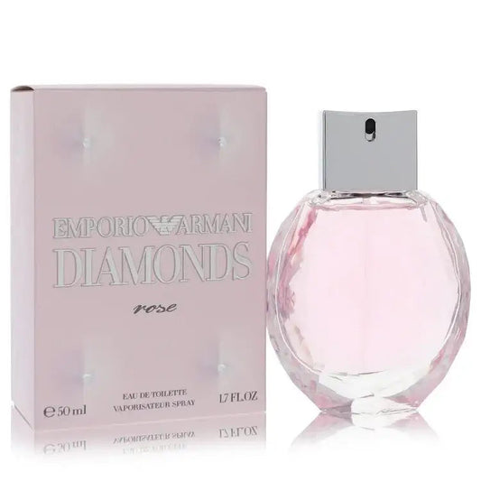 Women’s Eau de Toilette spray: round pink bottle with gray cap, with matching rose box