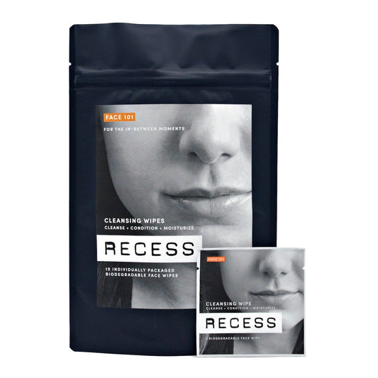 Cleansing wipe pack bundle with dark pouch and small wipe packet