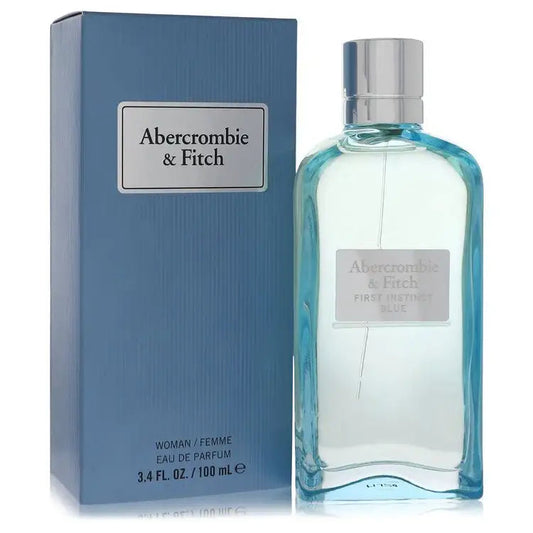 Blue women's eau de parfum bottle with cap and matching box, Abercrombie & Fitch