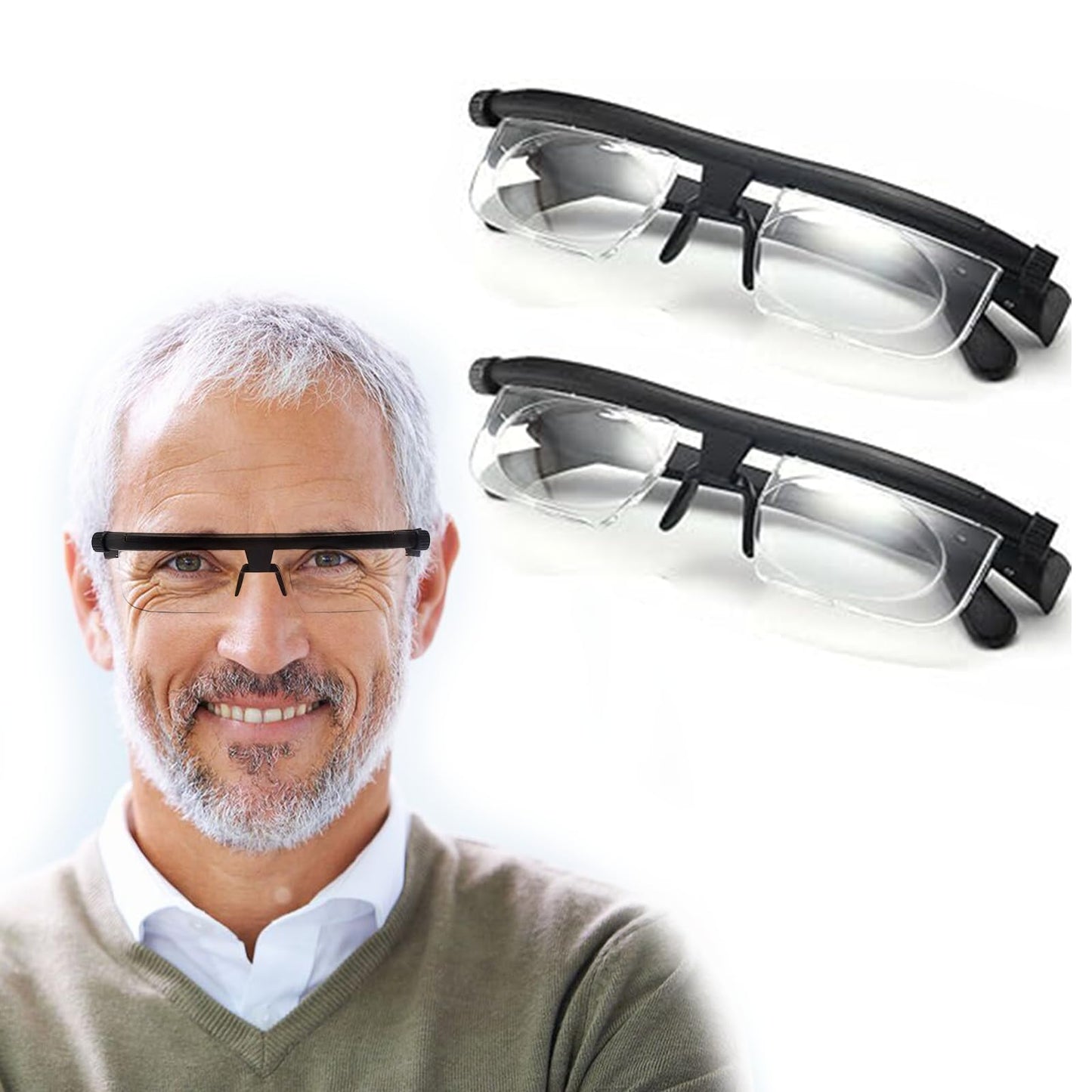 Flex Focal Adjustable Glasses Dial VisionFlex Focus Adjustable Glasses Dial Vision Adjustable Vision Eyeglasses Near and Far Sight For Men And Women-2pcs - Renee Lane Company