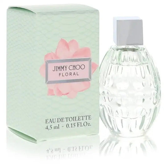 Women's Eau de Toilette bottle with white cap, shown beside floral mint gift box.