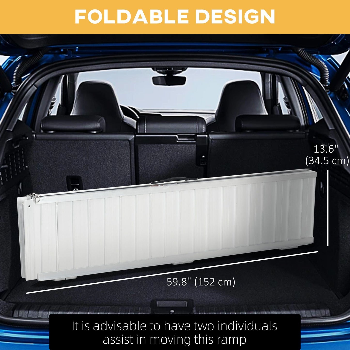 Foldable Aluminum Wheelchair Ramp: 5ft Durable Portable Easy Access Mobility Solution for Smooth Transitions - Renee Lane Company
