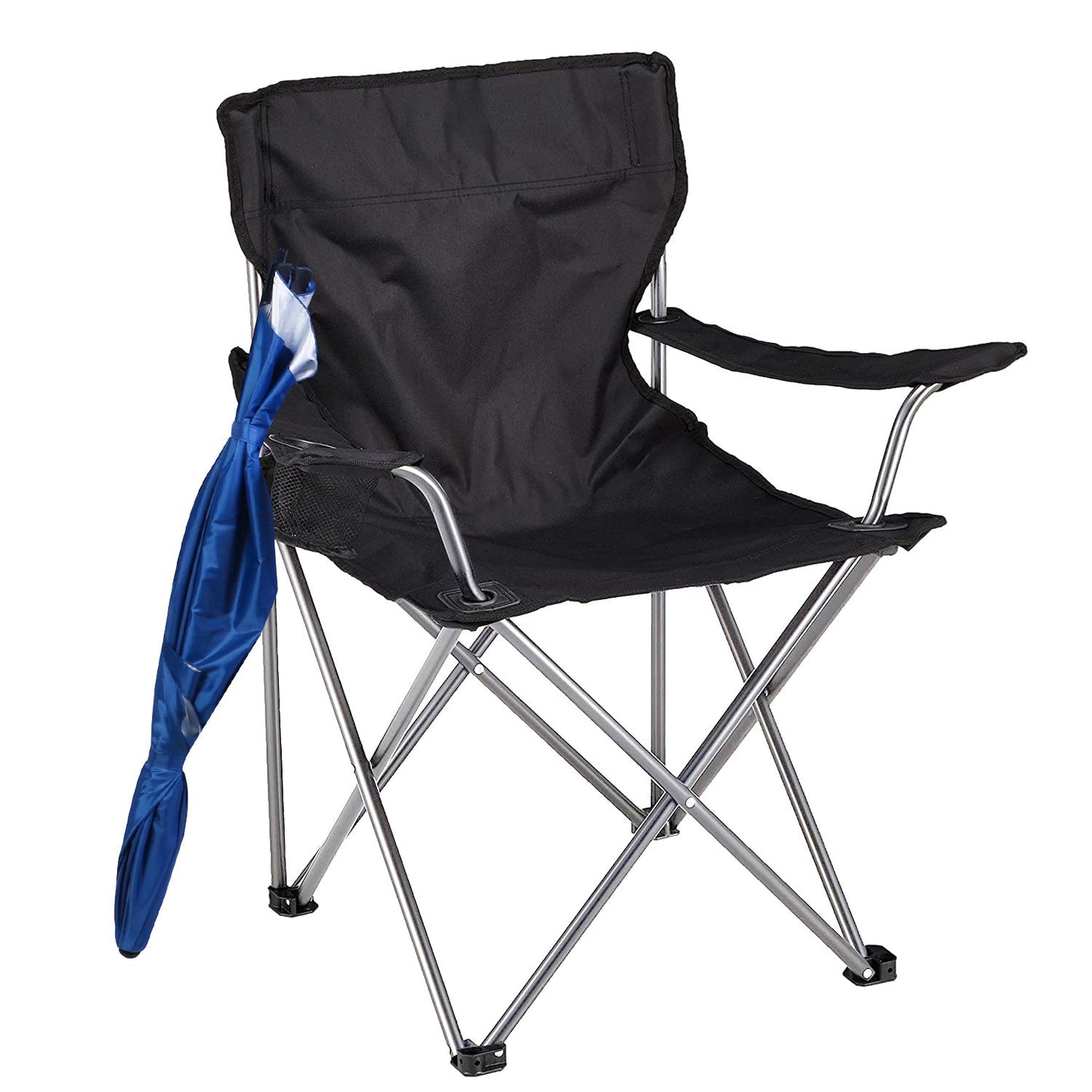 Foldable Beach Chair with Detachable Umbrella Armrest Adjustable Canopy Stool with Cup Holder Carry Bag for Camping Poolside Travel Picnic Lawn Chair - Renee Lane Company