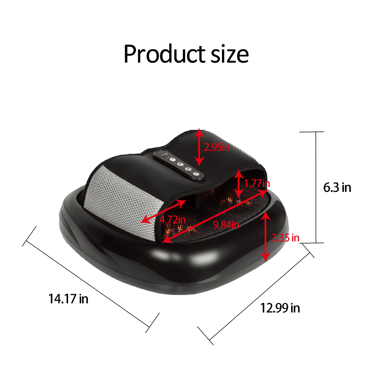 Foot Massager with Heat-Black - Renee Lane Company