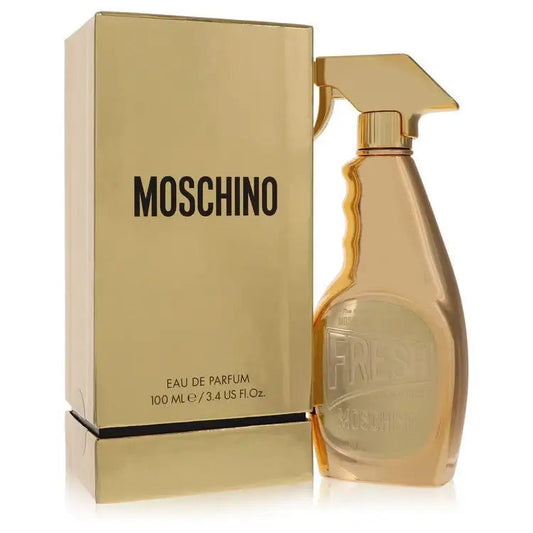 Fresh Gold Couture by Moschino women's eau de parfum box and spray bottle