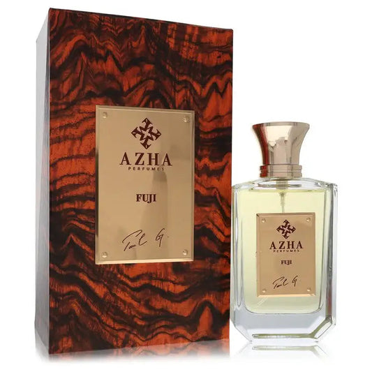 Azha Fuji women's perfume box and clear bottle with gold cap