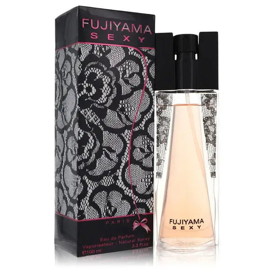 Women’s Eau de Parfum spray with Fujiyama Sexy box and clear bottle, black cap