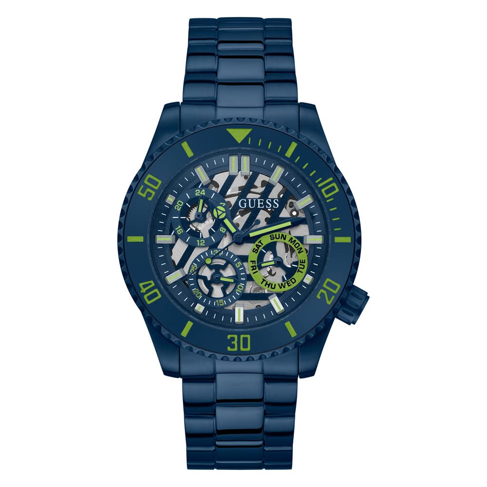 GUESS Mens 45mm Watch - Navy Strap Navy Dial Navy Case - Renee Lane Company