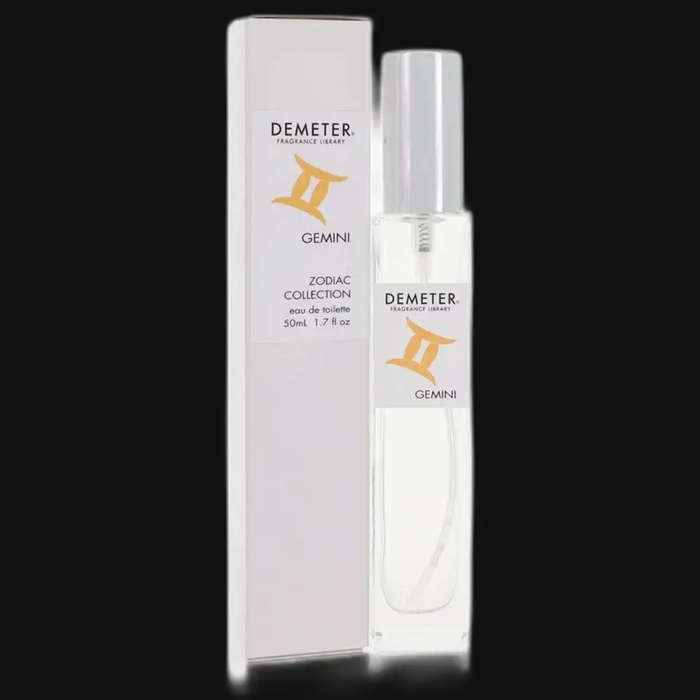 Demeter Gemini women's perfume: clear bottle with white cap and gift box