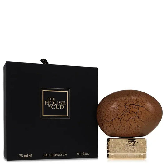 Eau de parfum set: brown cracked-glass sphere cap bottle with black gift box