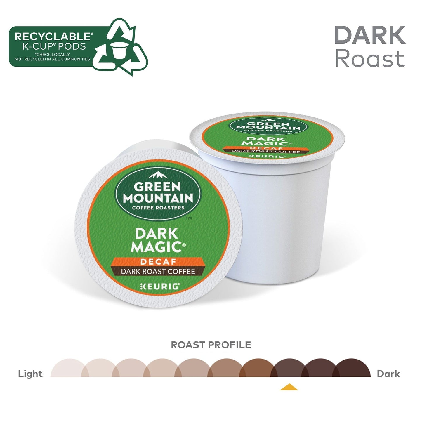 Green Mountain Coffee Decaf Dark Magic K-Cup Pods, Dark Roast, 24 Count for Keurig Brewers - Renee Lane Company