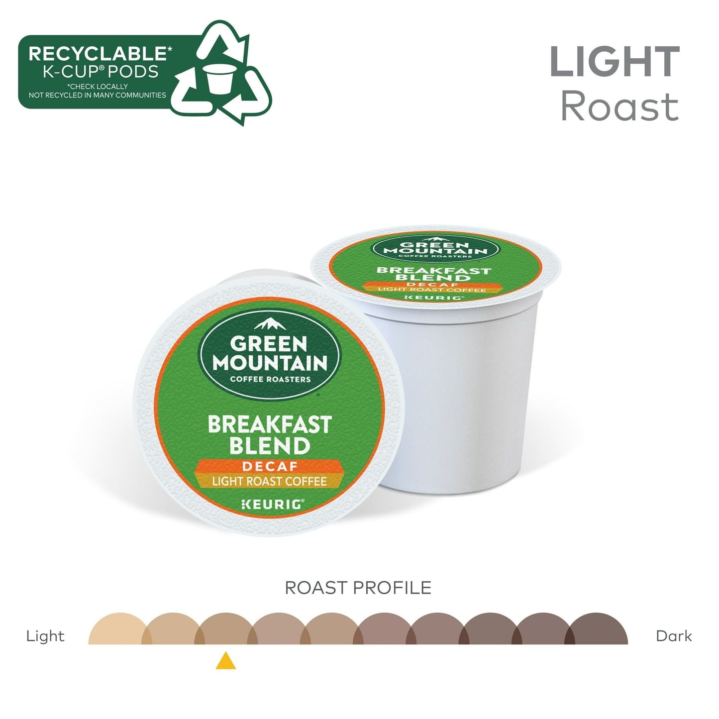 Green Mountain Coffee Roasters, Decaf Breakfast Blend Light Roast K-Cup Coffee Pods, 24 Count - Renee Lane Company