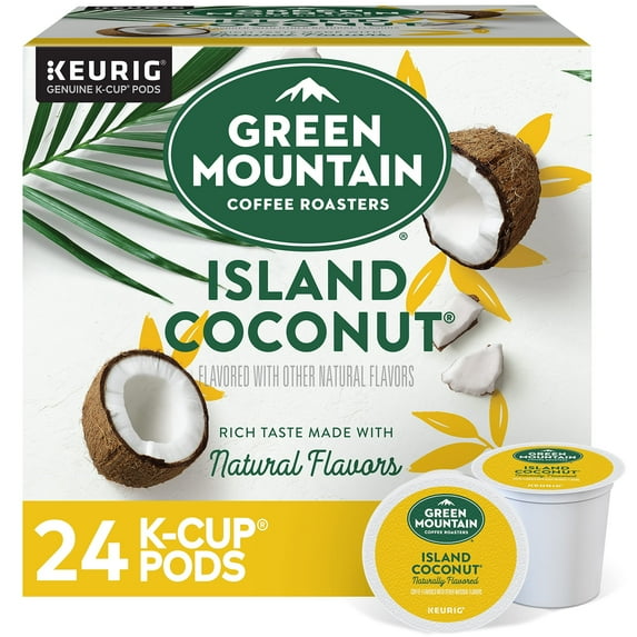 Green Mountain Coffee Roasters Island Coconut, Single-Serve Keurig K-Cup Pod, Flavored Light Roast Coffee, 24 Count (Pack Of 1) - Renee Lane Company