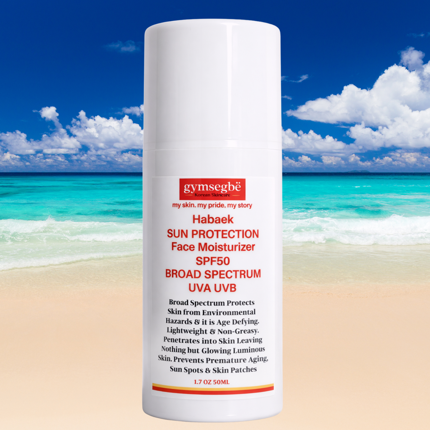 Habaek Sun Protection Face Moisturizer SPF50 | Peptides | Niacinamide - Renee Lane Company