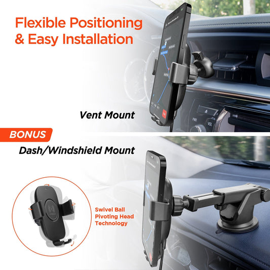 HyperGear Gravity 15W Wireless Fast Charge Mount - Renee Lane Company