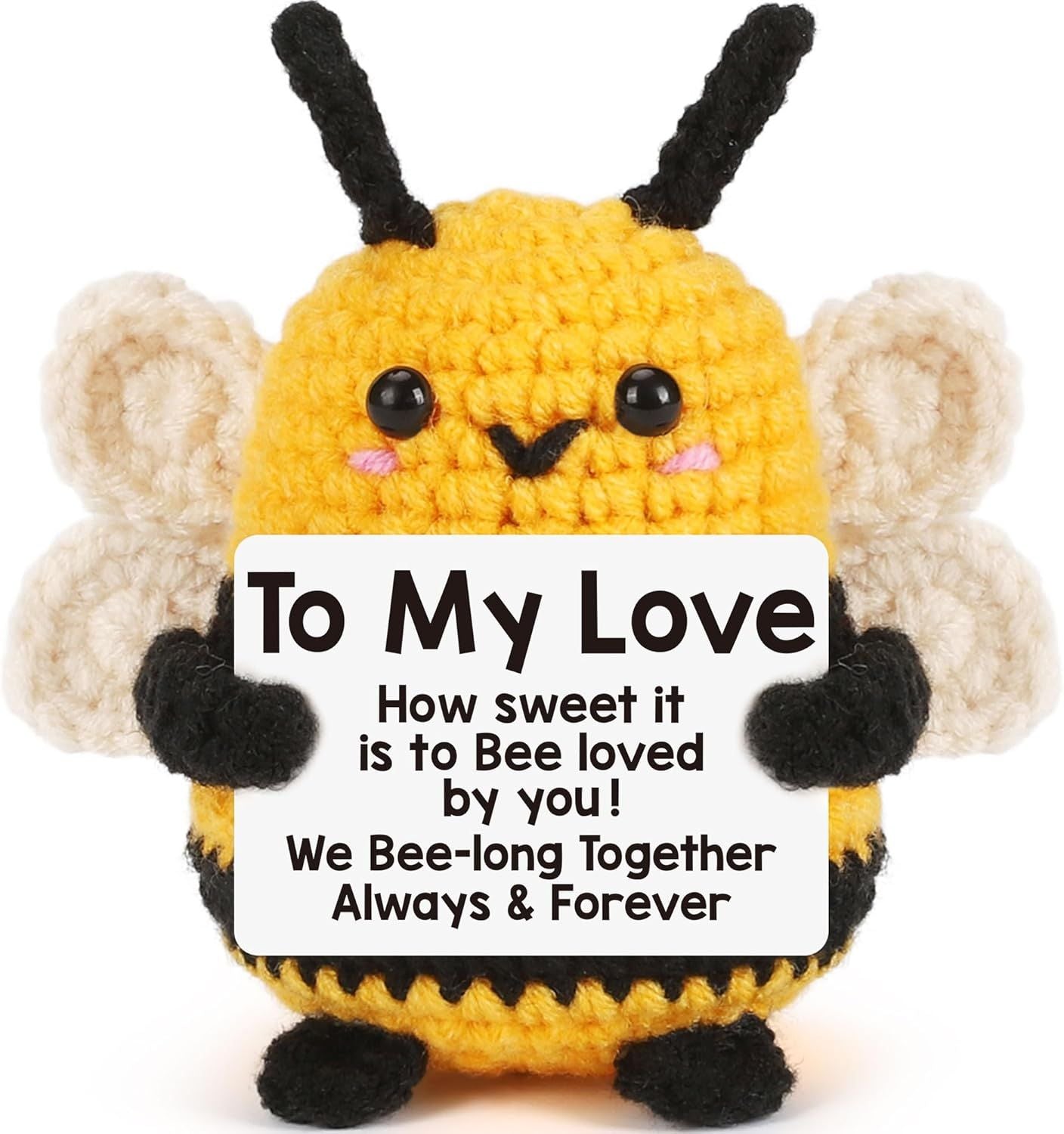 I Love You Gifts for Her Him Boyfriend Girlfriend Birthday Anniversary for Couples Husband Wife Romantic to My Love Cute Handmade Crochet Bee Themed Gift for Women Men - Renee Lane Company