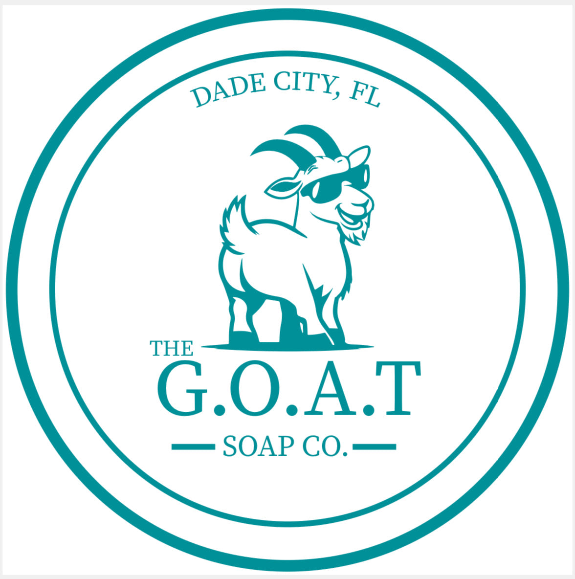G.O.A.T Soap Co logo with Dade City FL and goat illustration