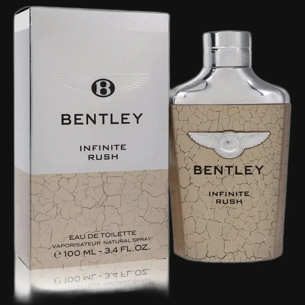 Bentley Infinite Rush eau de toilette set with spray bottle and matching box