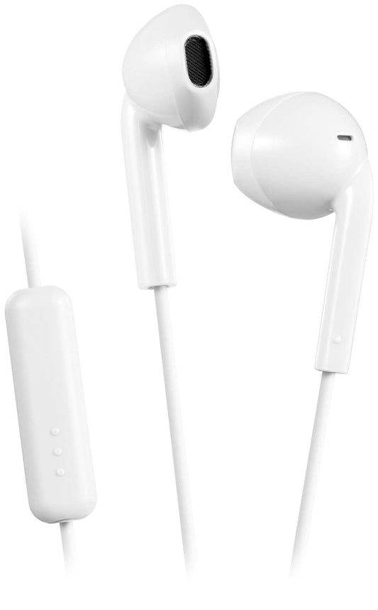 JVC HAF17MW Earbud Headphones with Mic and Remote - White - Renee Lane Company