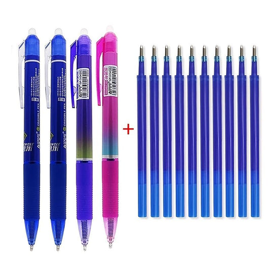 Large Capacity Ink,Erasable Pen 0.5mm Push Automatic Gel Pen Washable Handle Magic Erasable Refills Rods Longer Writing School - Renee Lane Company