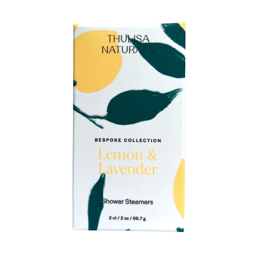 Shower steamer gift box with Lemon & Lavender label, 2 count