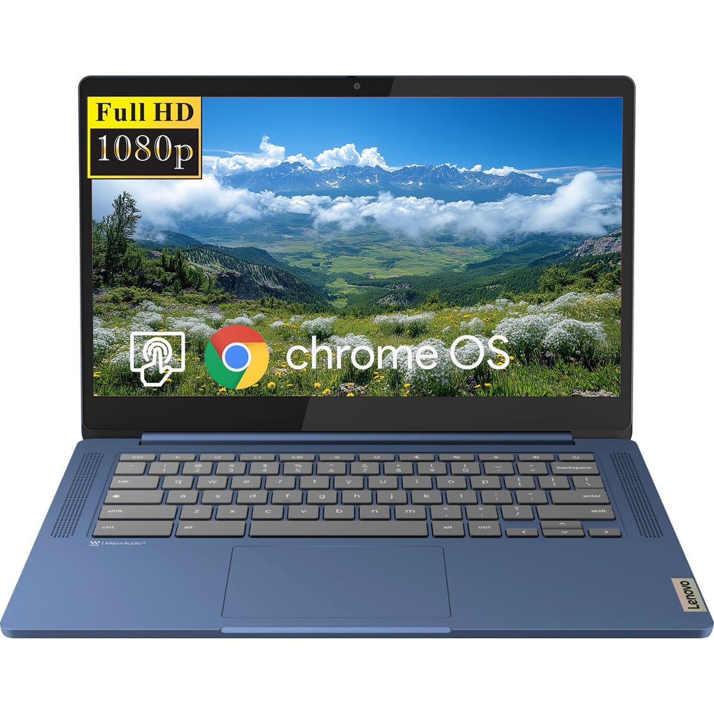 Lenovo IdeaPad Slim 3 Chromebook Laptop 14" FHD Touchscreen Laptop MediaTek Kompanio 520 4GB RAM 320GB Storage(64GB eMMC+256GB Micro SD) Wi-Fi 6 Chrome OS Abyss Blue - Renee Lane Company