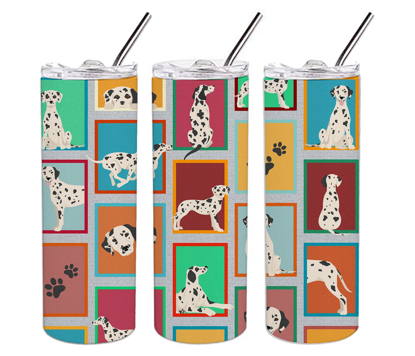 Lots of Dalmatian Stainless Steel Skinny Tumbler Vacuum Double Walled Reusable Insulated Tumbler Travel Cup for Coffee Cocktails Gift with Lid, 20 oz - Renee Lane Company