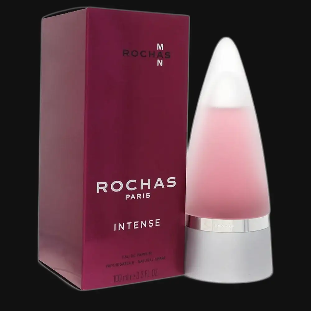 Rochas Man Intense for Men cologne bottle with matching maroon box